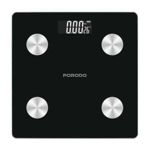 Porodo 'Gravis' LifeStyle Smart Body Fat Scale 30x30x2.5 (AAA batteries) - Black