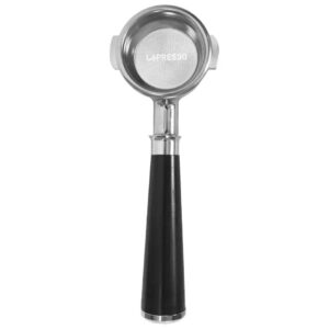 LePresso 58mm Bottomless Portafilter with Wood Handle - Black