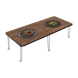 Green Lion Fold Grill Mate Camping BBQ Table - Wood