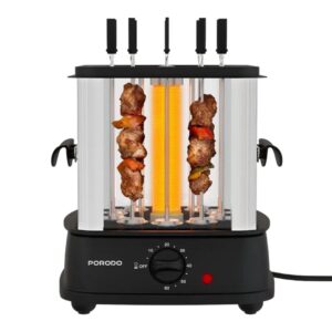 Porodo Lifestyle Grilljet  Electric Rotisserie Kebab Grill with Timer- Black