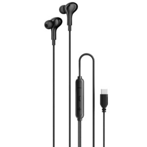 Porodo Type-C 3 Button Wired Earphone - Black