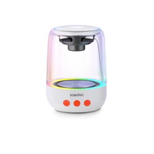 Porodo Soundtec Crystal-Glow RGB Portable Bluetooth Speaker 5W*1 1000mAh - White