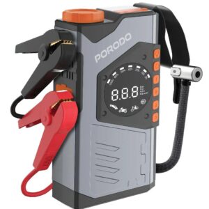 Porodo VoltBoost Portable 10000mAh 3 In 1 Jump Starter Power Bank With Air Compressor