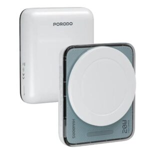 Porodo Sovo PD 20W 10000 mAh Powerbank with Transparent Body - White