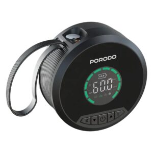 Porodo SparkOne 8000mAh Power Bank Jump Starter With Tire Inflator - Black