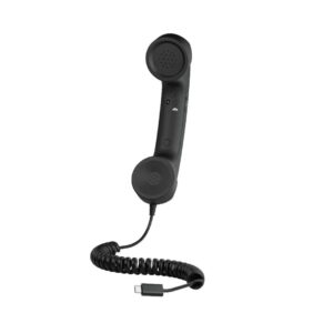 Porodo Classic  Retro Type-c  Phone Handset with Noise Cancelling - Black