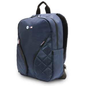 BMW PU Leather & Carbon M Collection 15" Backpack With Metal Logos - Navy
