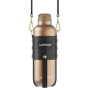 LePresso ThermaTrail 650ml Thermos Bottle with Crossbody Strap - Gold