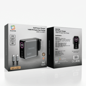 Master Charger 140w UK QC3.0, PD, PD 3.0 - Gray