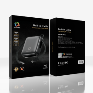 Master Power Banks PD 22.5W Fast Charging ElectricCharger 10000mAh USB Dual Type-C for Mobile - Gray