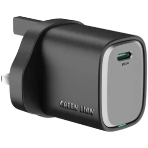 Green Lion SUPRA 45W GaN UK Wall Charger - Black Grey