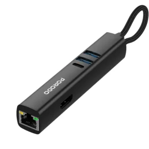Porodo 8-1 type-c Hub with PD100W 4k 30HZ - Black