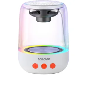 Porodo Soundtec Crystal-Glow RGB Portable Bluetooth Speaker 5W*1 1000mAh - White