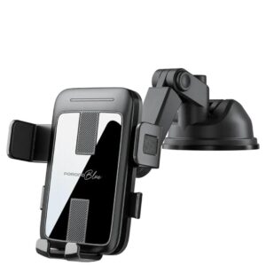 Porodo Blue Car Phone Holder with Rotatable Base - Black