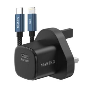MASTER PD 20W MINI CHARGER WITH CBALE 27W C to L - Black