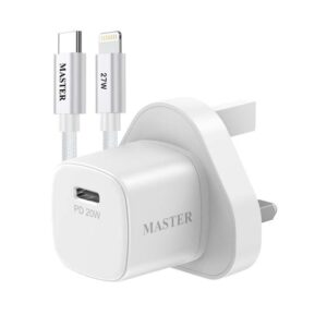MASTER PD 20W MINI CHARGER WITH CBALE 27W C to L - white