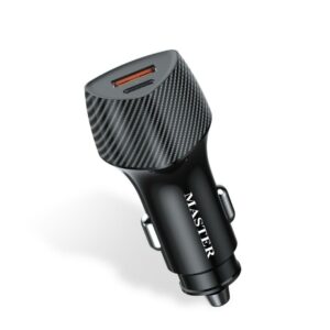 Master 51W Car Charger USB-C PD30W PPS33W + USB-A QC18W Fast Charging - Black