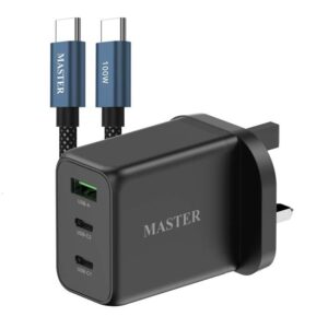 MASTER SUPER FAST CHARGE 65W With cable 100W C to C- Black