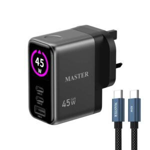 Master 45W charger with cable 60W-Gray