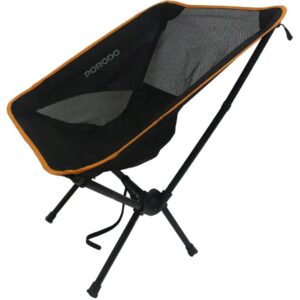 Porodo Lifestyle Mesh Fabric Multifoldable Camping Chair With Pouch - Black/Orange