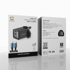 MASTER SUPER FAST CHARGE 48W With cable 60W C to C- Black