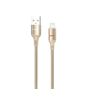 Porodo 2.4A USB-A to Lightning Braided Cable 1.2M - Gold