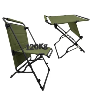 Porodo Lifestyle 2 in 1 Foldable Camping Chair and Table - Green/Black