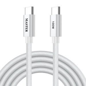 Master Braided 100W Cable USB-C to USB-C 1.2M - White