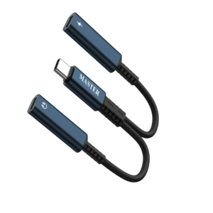 Master Braided 2-in-1 USB-C to USB-C Adapter, PD 60W - Black