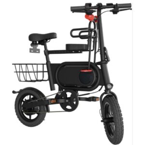 Porodo Lifestyle 350W Electric Bike Foldable with Baby Seat - Black