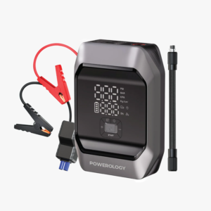 Powerology Inflateboost 10000mAh 4-in-1 Jump Starter with Touch Buttons - Black