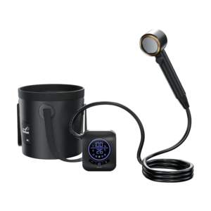 Green Lion Camping Shower with Digital Display 8000mAh 20L - Black