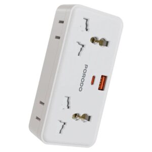 Porodo Plex Universal Adapter with Multi AC Outlets 1500W and USB A & TYPE C PD 20W