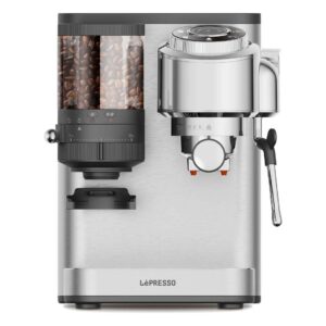 LePresso IlBurrone 20 Bar Italian Pump Coffee Machine with Bean Grinder and Steam