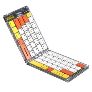 Porodo Crystal Shell Transparent Bluetooth Folding Keyboard - White