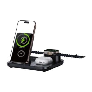Green Lion 3 in1 Multifunctional Wireless Charger - Black