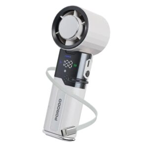 Porodo lifestyle Chillo Plus portable Fan with Retractable Cable & 6000mAh