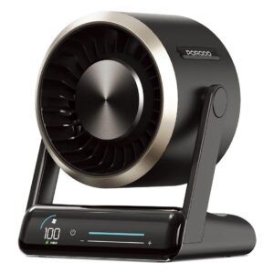 Porodo lifestyle Desktop  fan with  Led  Display 6000Mah - Black