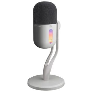 Porodo Gaming Elyx USB Condenser Microphone with RGB Lights - White