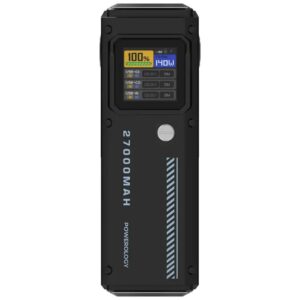 Powerology 140W Dual Channel Smart Battery Display Power Bank with Colorful LED 27000mAh