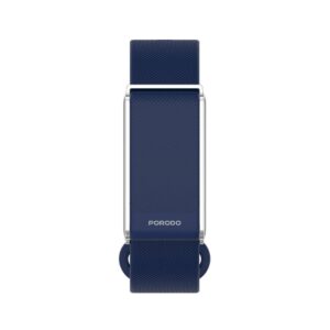 Porodo TrackFit Screenless Silicone Fitband  Blue Strap SilverCase -Blue