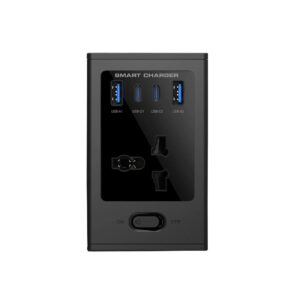 Porodo Cube Power Socket with Universal 4x Ac plugs  with 2C GAN 30W - Black