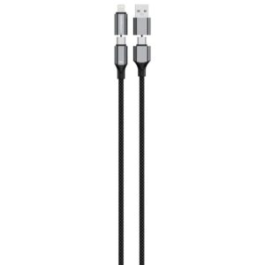 WBK} Powerology PD 240w 4-1 Cable 1M with Magnetic Head Zinc Alloy - Black