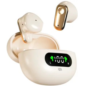 Porodo Soundtec TWS Semi In ear 150mAh Battery Led Display - Beige