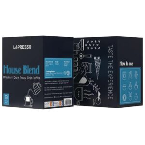 LePresso House Blend Medium Dark Roast Drip Coffee (Pour Over Packs)