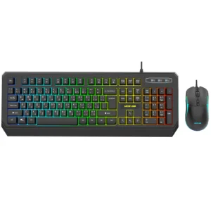 Green Lion GKM-65 Wired Gaming Combo Mouse & Keyboard - Black