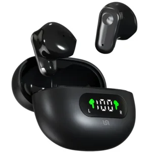 Porodo Soundtec TWS Semi In ear 150mAh Battery Led Display - Black