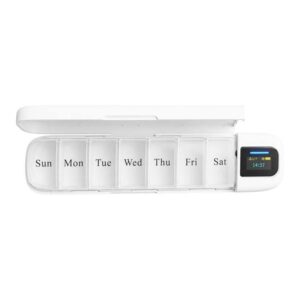 Liveon Portable Smart Pill Organizer TFT display with App and Alert - White